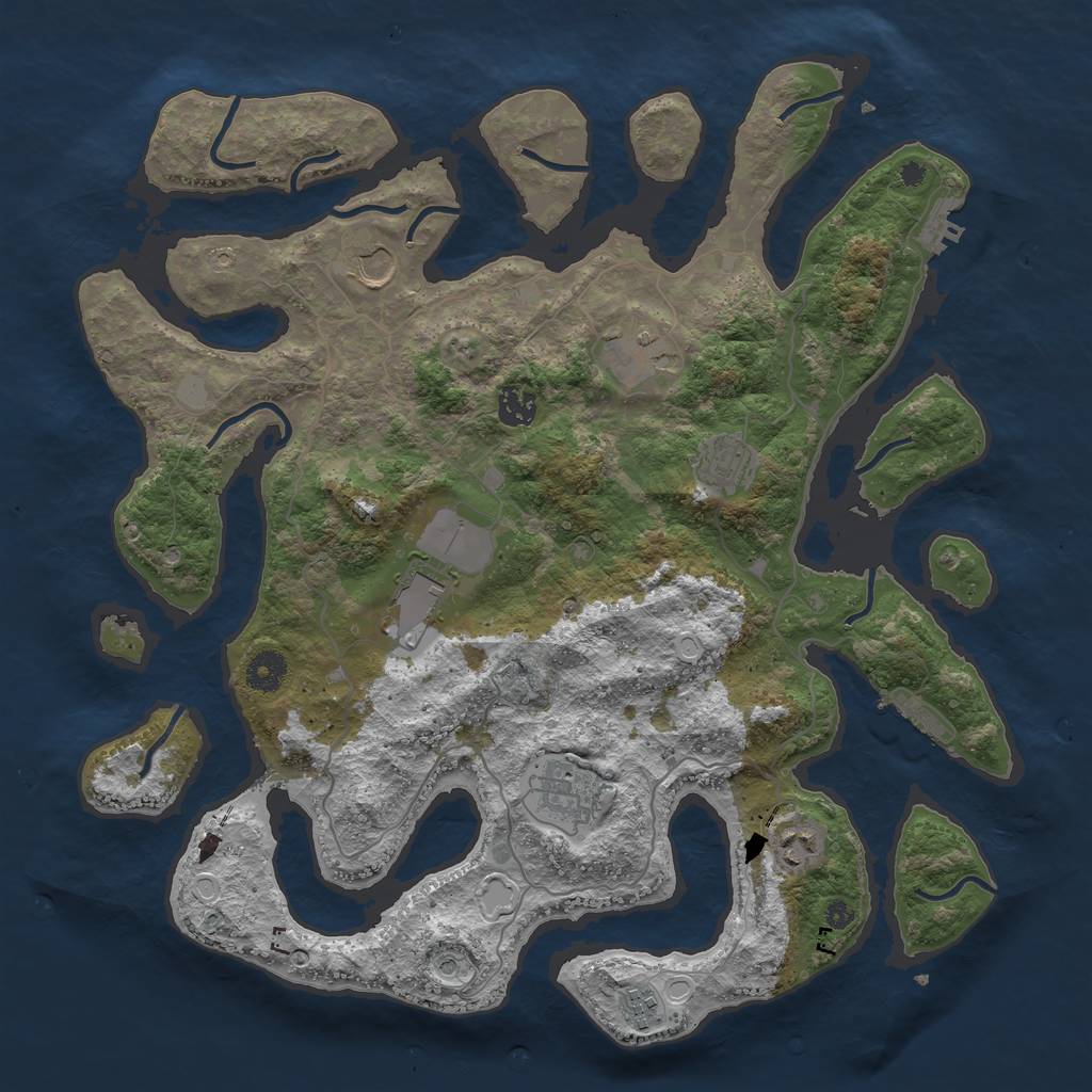 Rust Map: Procedural Map, Size: 4000, Seed: 552022, 16 Monuments