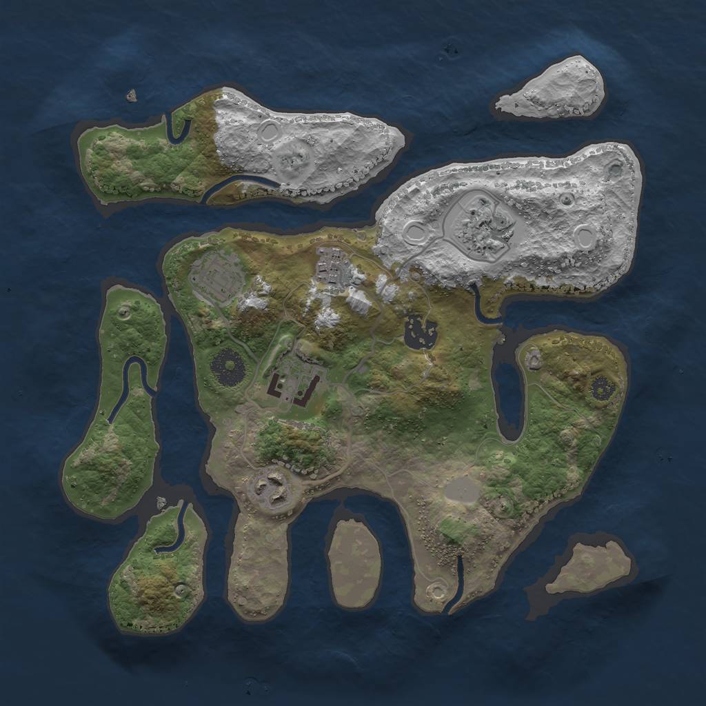 Rust Map: Procedural Map, Size: 3000, Seed: 92868357, 11 Monuments