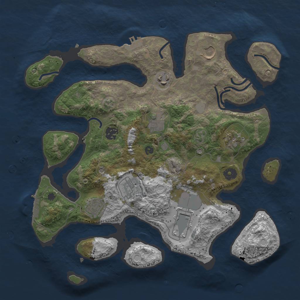 Rust Map: Procedural Map, Size: 3500, Seed: 1636447551, 16 Monuments