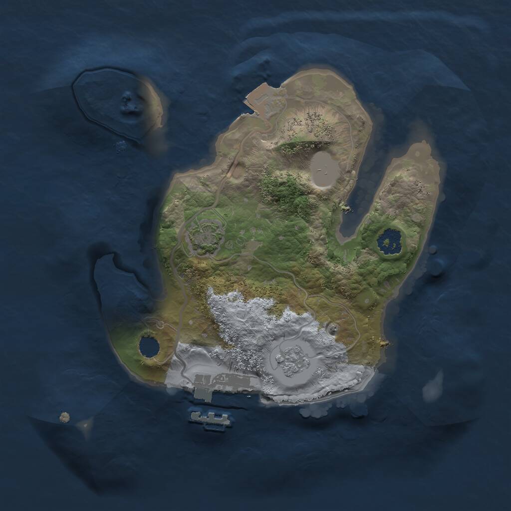 Rust Map: Procedural Map, Size: 2000, Seed: 10140, 4 Monuments