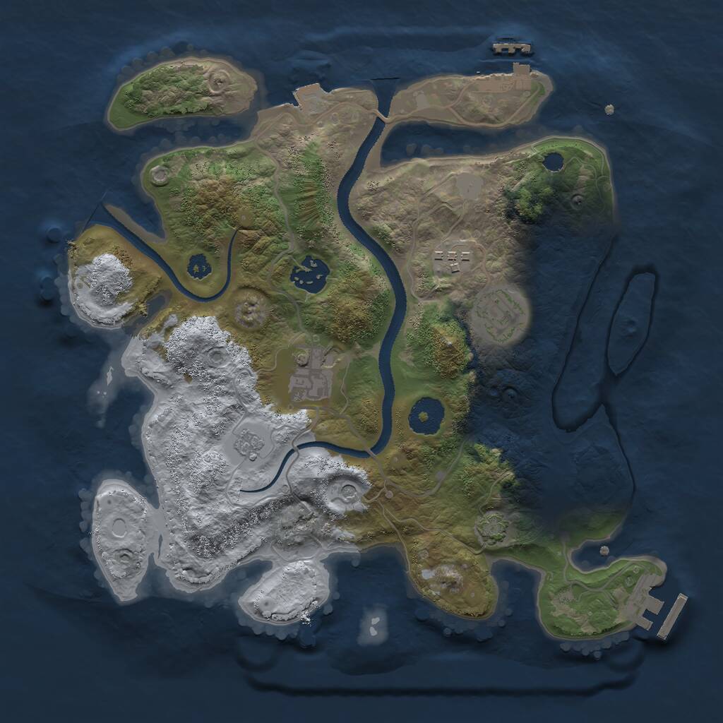 Rust Map: Procedural Map, Size: 3000, Seed: 1510946734, 10 Monuments