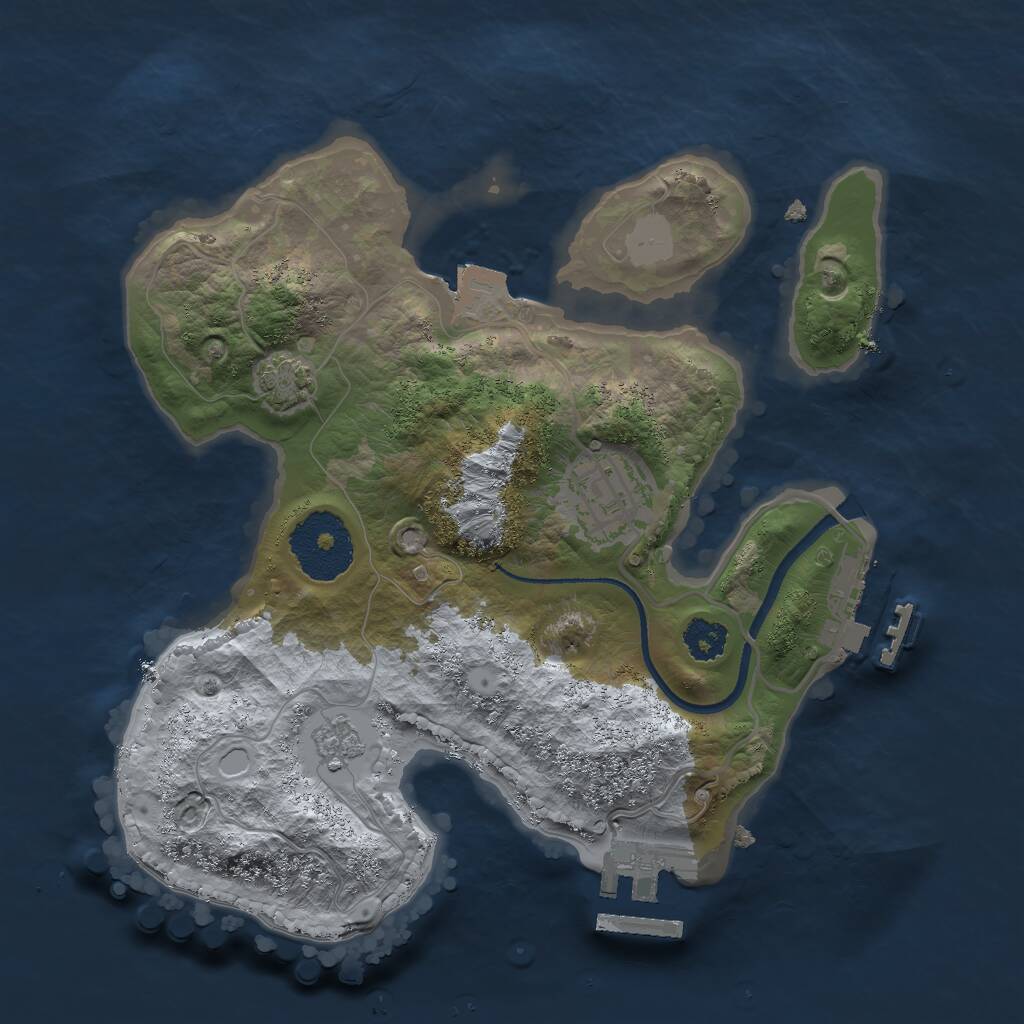 Rust Map: Procedural Map, Size: 2401, Seed: 2147483647, 6 Monuments