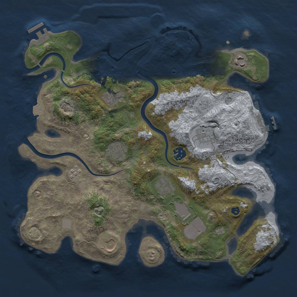 Rust Map: Procedural Map, Size: 3500, Seed: 481052, 15 Monuments