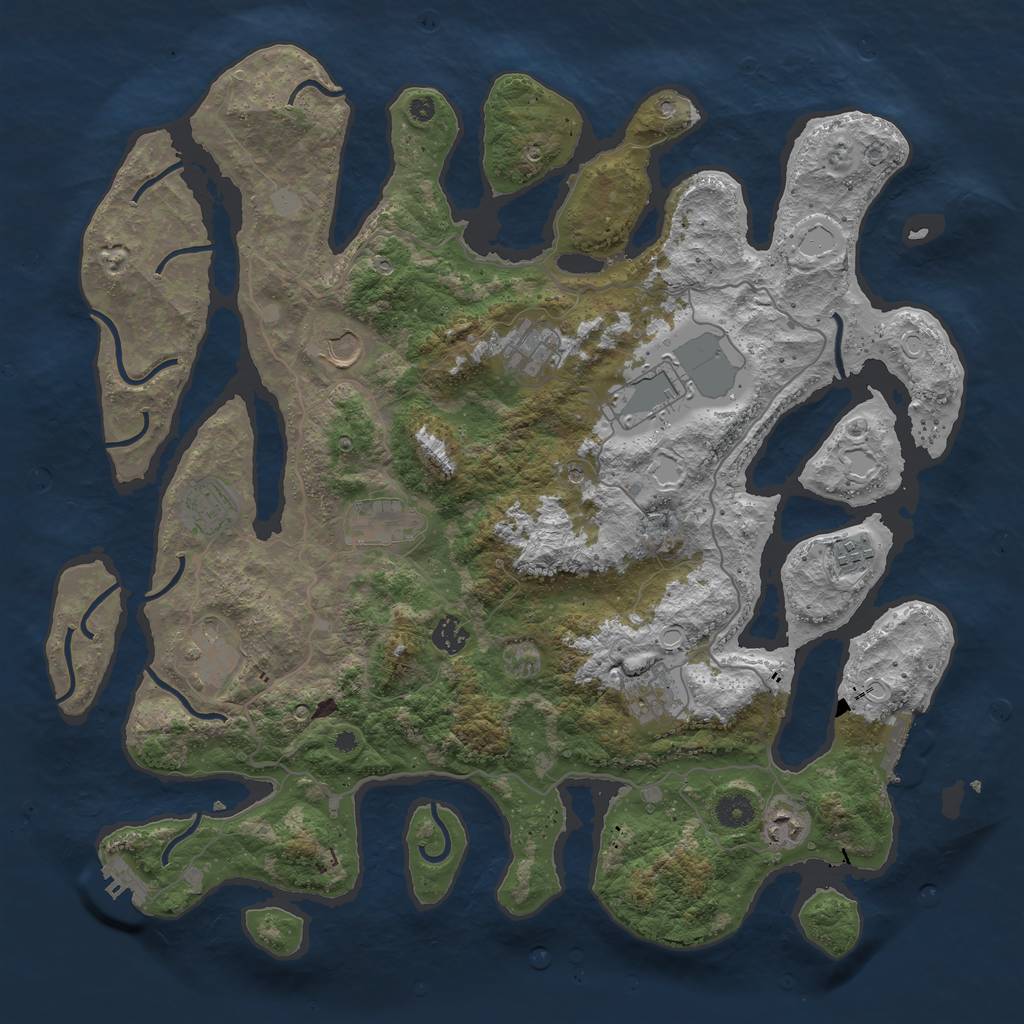Rust Map: Procedural Map, Size: 4250, Seed: 22941, 18 Monuments