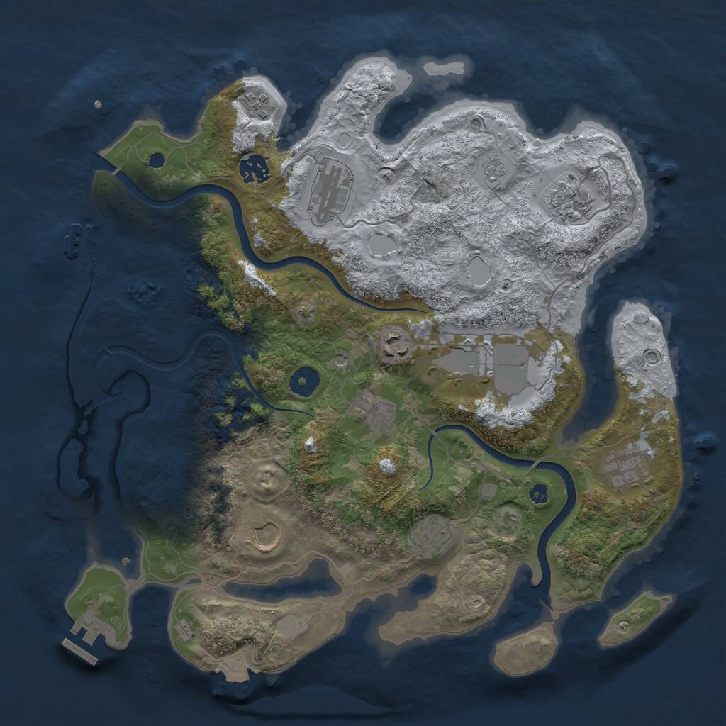 Rust Map: Procedural Map, Size: 3700, Seed: 829954731, 16 Monuments