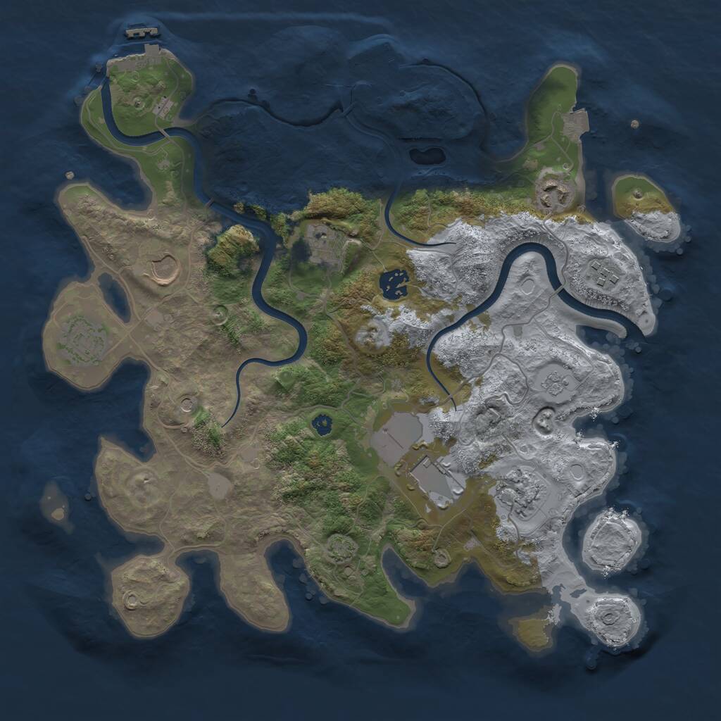 Rust Map: Procedural Map, Size: 3550, Seed: 231439, 14 Monuments