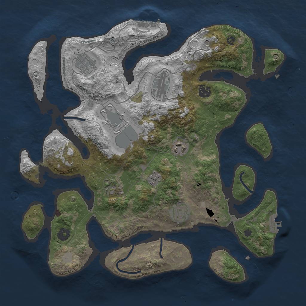 Rust Map: Procedural Map, Size: 3550, Seed: 137589, 16 Monuments