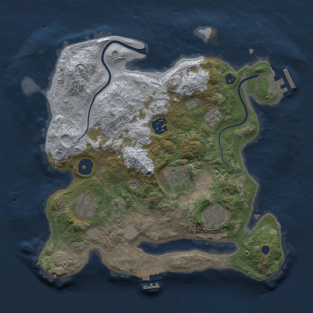 Rust Map: Procedural Map, Size: 3000, Seed: 94271074, 11 Monuments