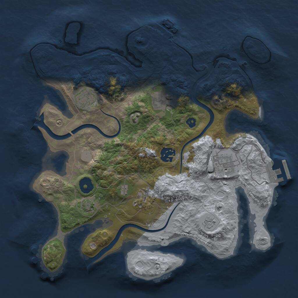 Rust Map: Procedural Map, Size: 3000, Seed: 246456, 10 Monuments
