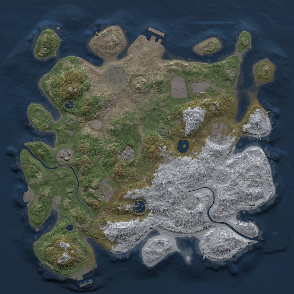 Rust Map: Procedural Map, Size: 3500, Seed: 14499, 13 Monuments