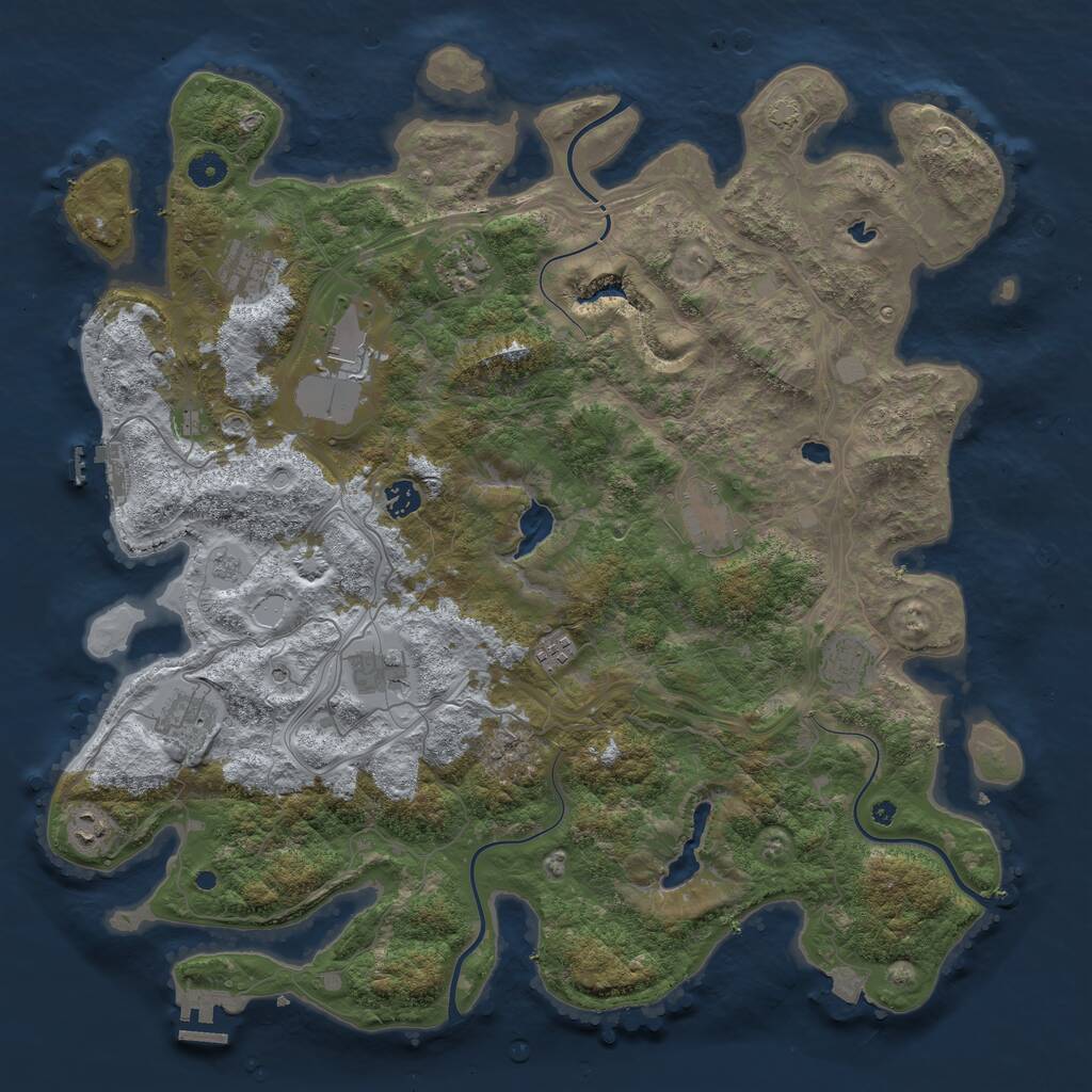 Rust Map: Procedural Map, Size: 4500, Seed: 7879368, 16 Monuments