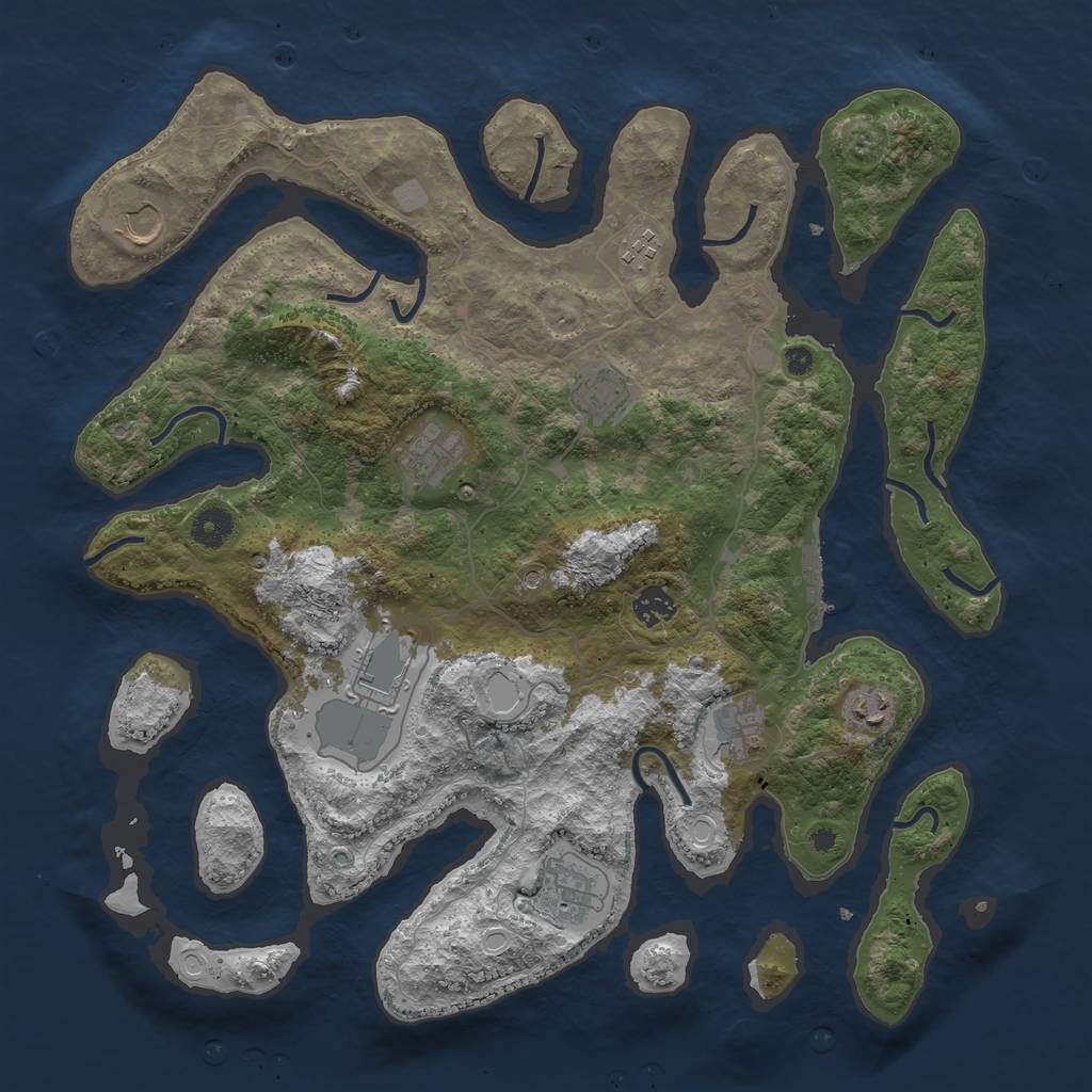 Rust Map: Procedural Map, Size: 4052, Seed: 6565, 16 Monuments