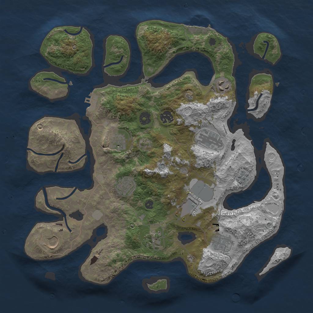 Rust Map: Procedural Map, Size: 3700, Seed: 138254562, 18 Monuments