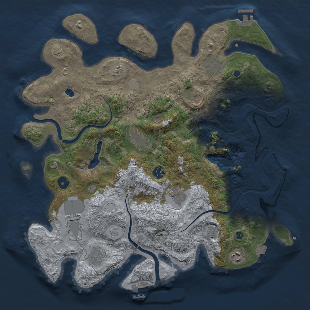 Rust Map: Procedural Map, Size: 4000, Seed: 8007, 15 Monuments