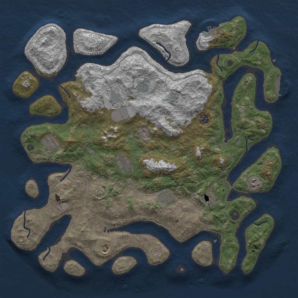 Rust Map: Procedural Map, Size: 4500, Seed: 578487464, 18 Monuments