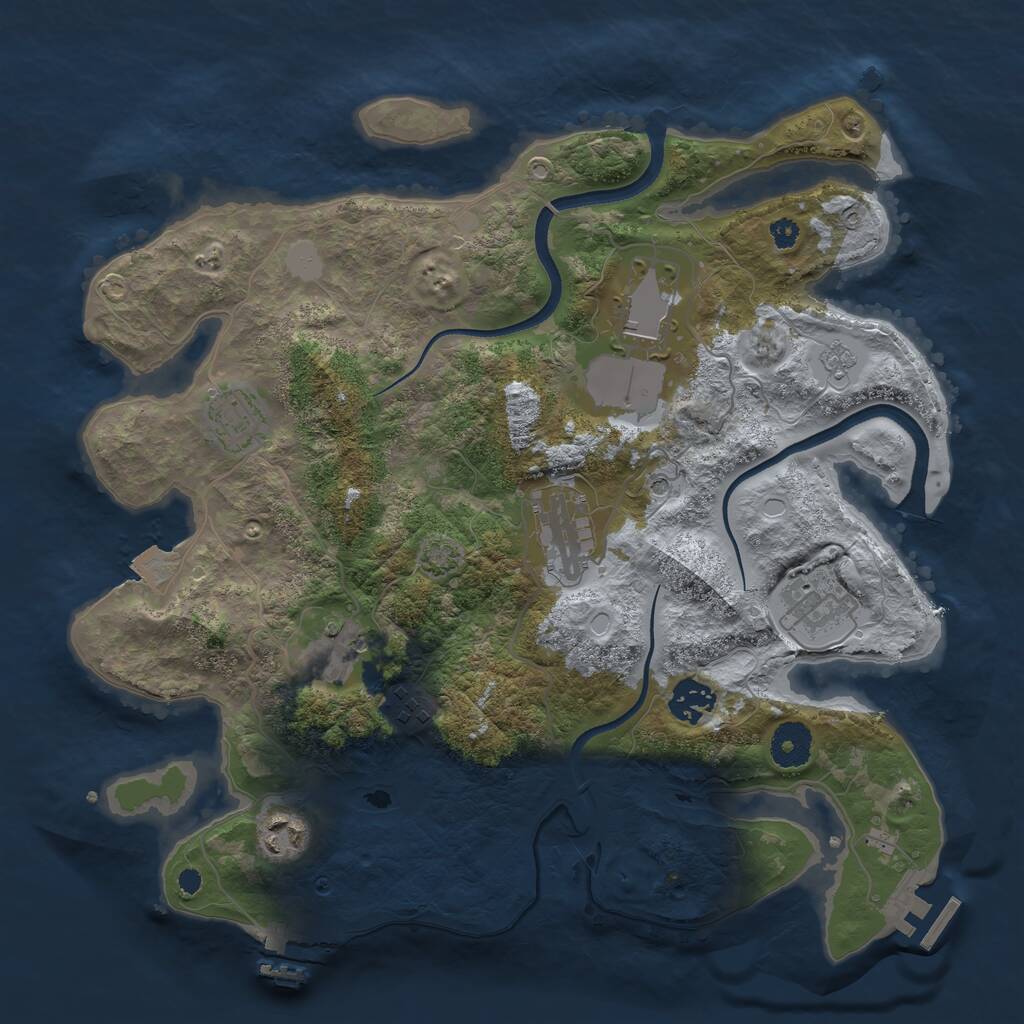 Rust Map: Procedural Map, Size: 3500, Seed: 589221048, 14 Monuments