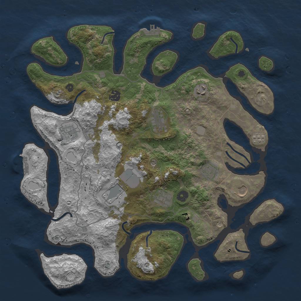 Rust Map: Procedural Map, Size: 4000, Seed: 810431, 17 Monuments