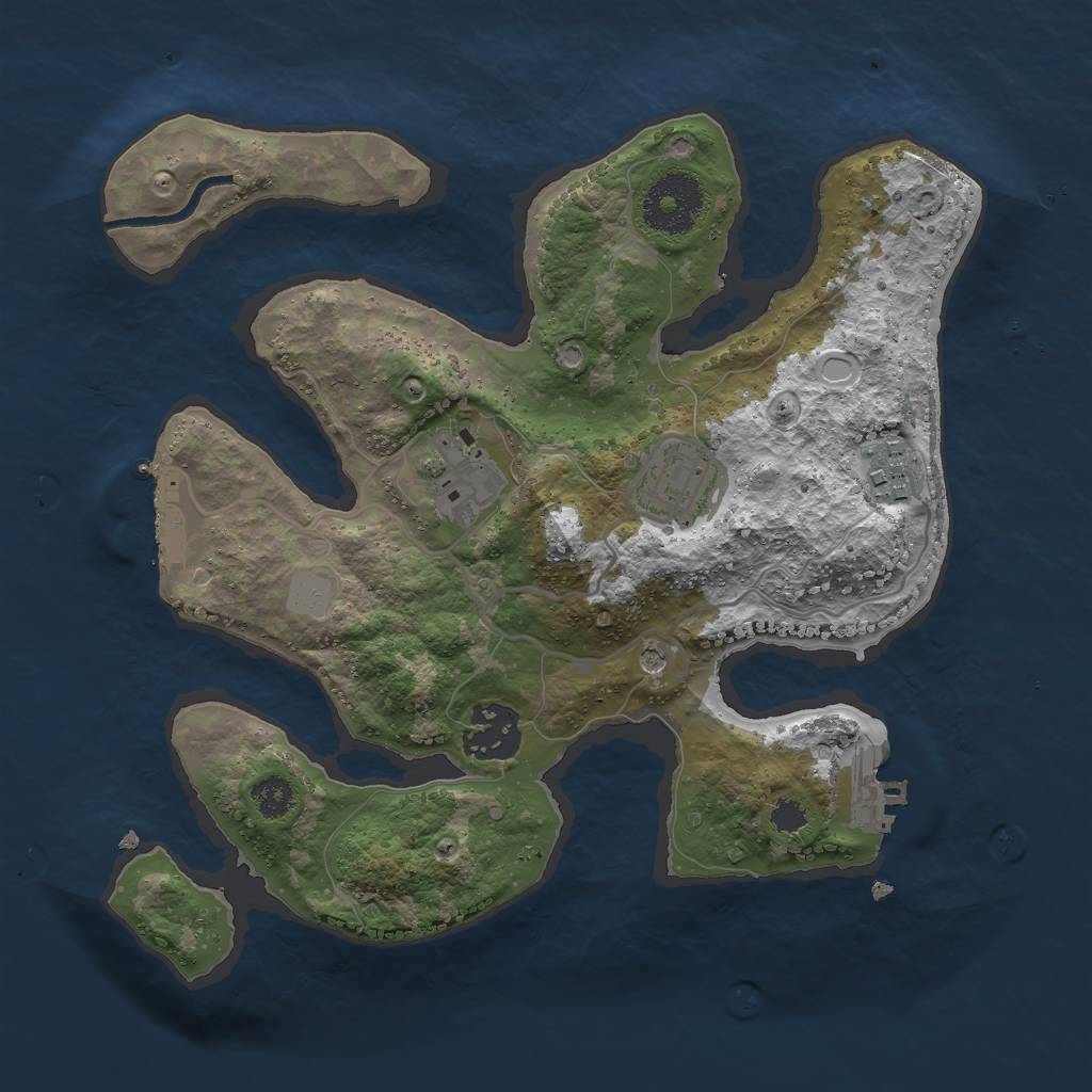 Rust Map: Procedural Map, Size: 2750, Seed: 25, 12 Monuments