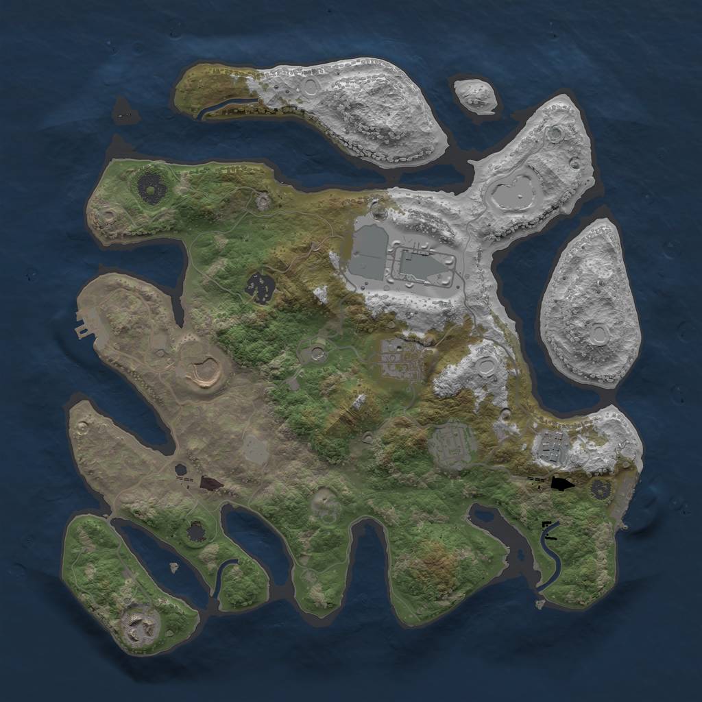 Rust Map: Procedural Map, Size: 3500, Seed: 435, 15 Monuments