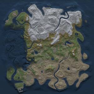 Thumbnail Rust Map: Procedural Map, Size: 4500, Seed: 666666, 17 Monuments
