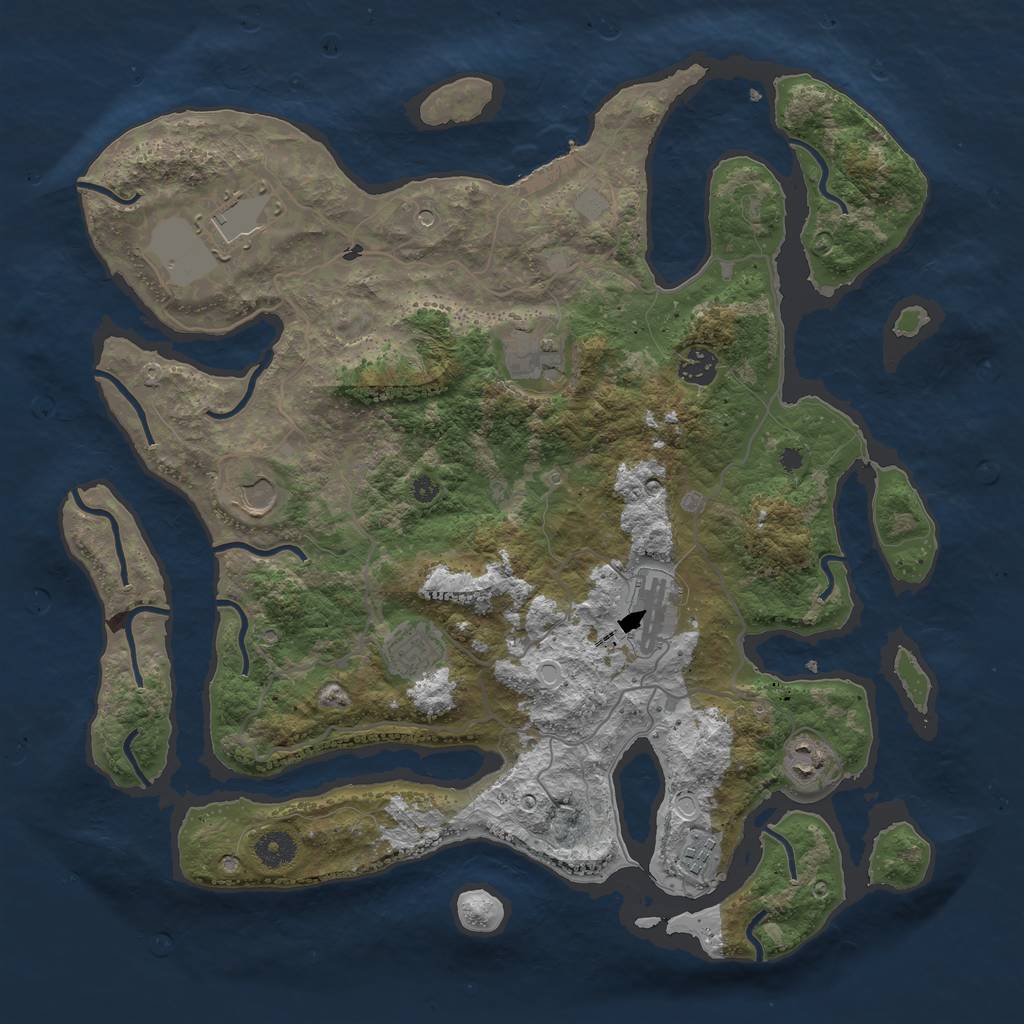 Rust Map: Procedural Map, Size: 4000, Seed: 2147192, 15 Monuments