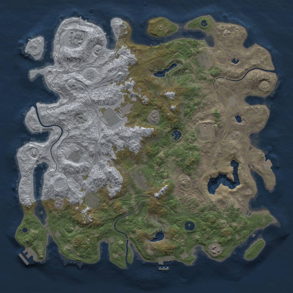 Rust Map: Procedural Map, Size: 4500, Seed: 812349, 16 Monuments