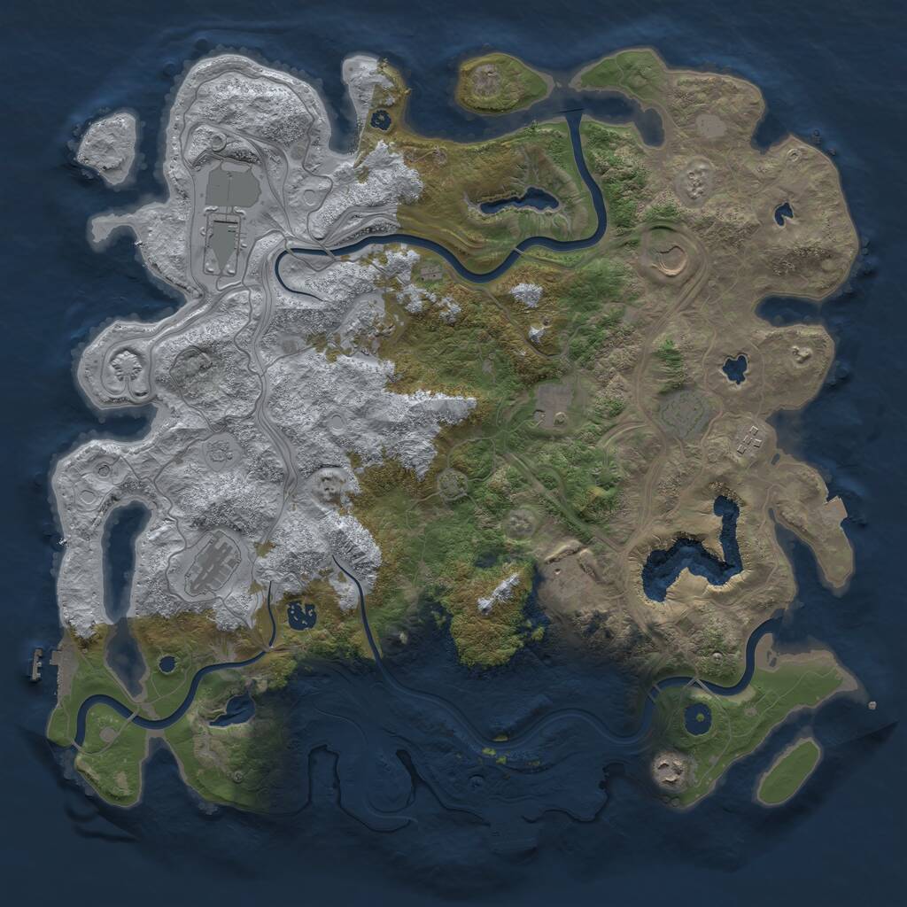 Rust Map: Procedural Map, Size: 4500, Seed: 812349, 16 Monuments