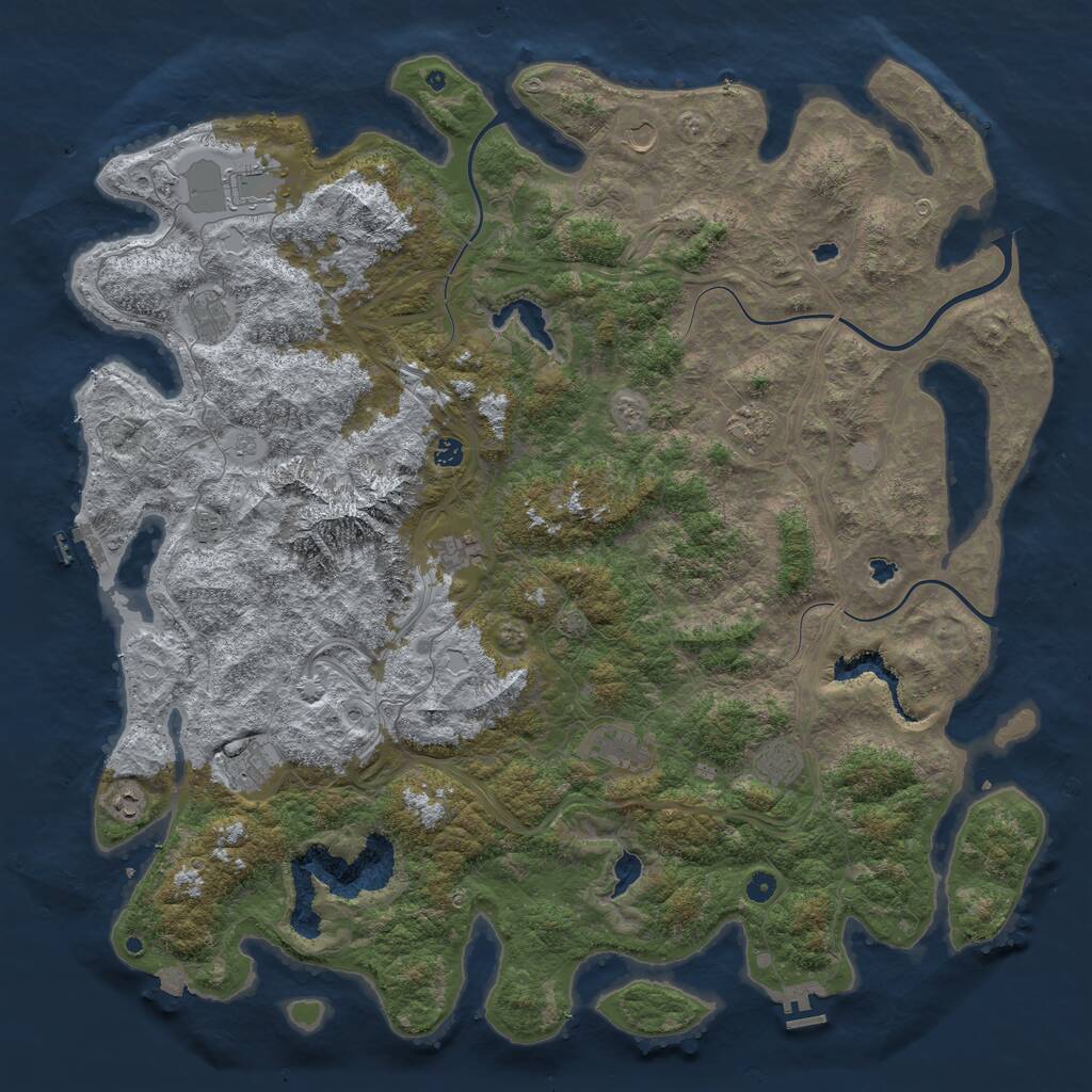 Rust Map: Procedural Map, Size: 5500, Seed: 16122021, 17 Monuments