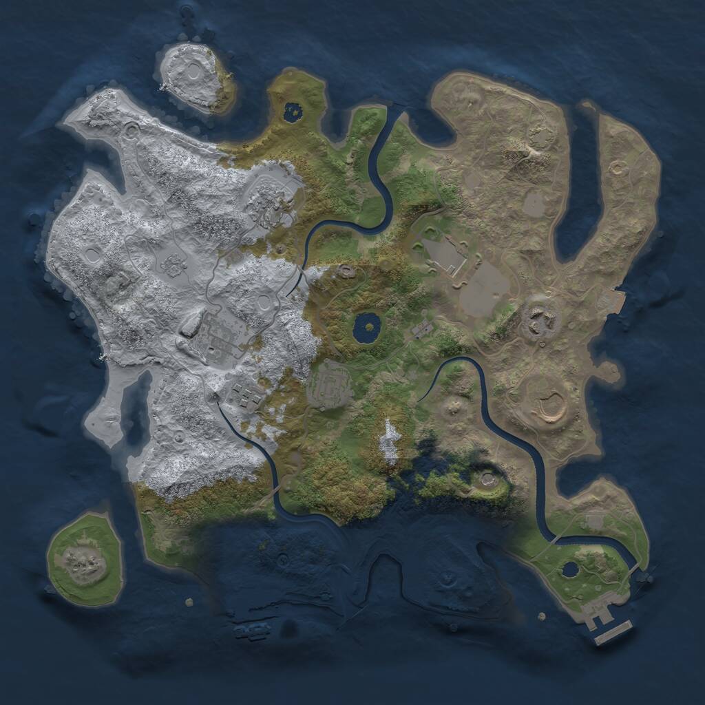Rust Map: Procedural Map, Size: 3550, Seed: 630203, 13 Monuments