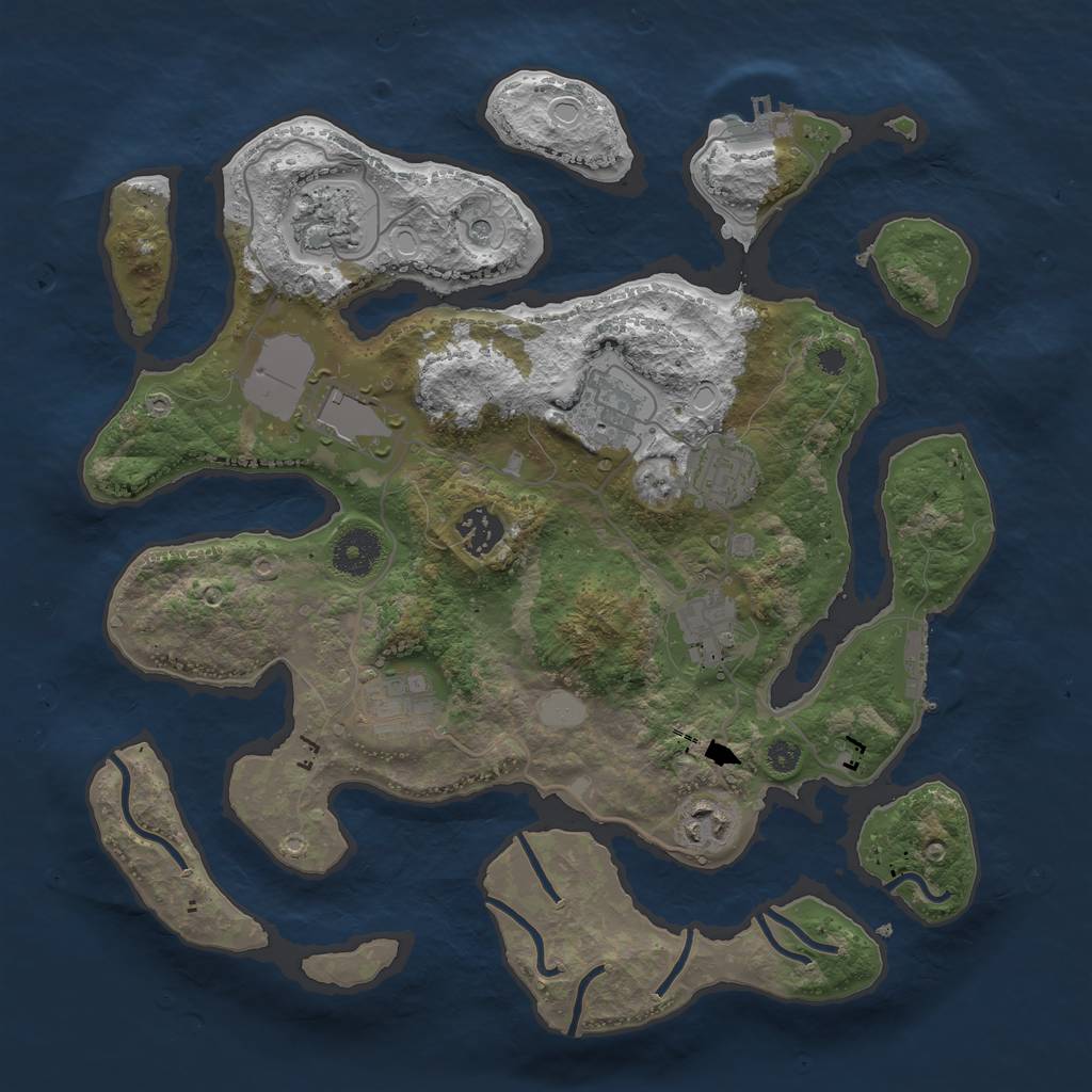 Rust Map: Procedural Map, Size: 3500, Seed: 426203456, 16 Monuments