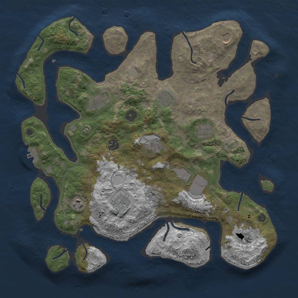 Rust Map: Procedural Map, Size: 4000, Seed: 475961, 17 Monuments