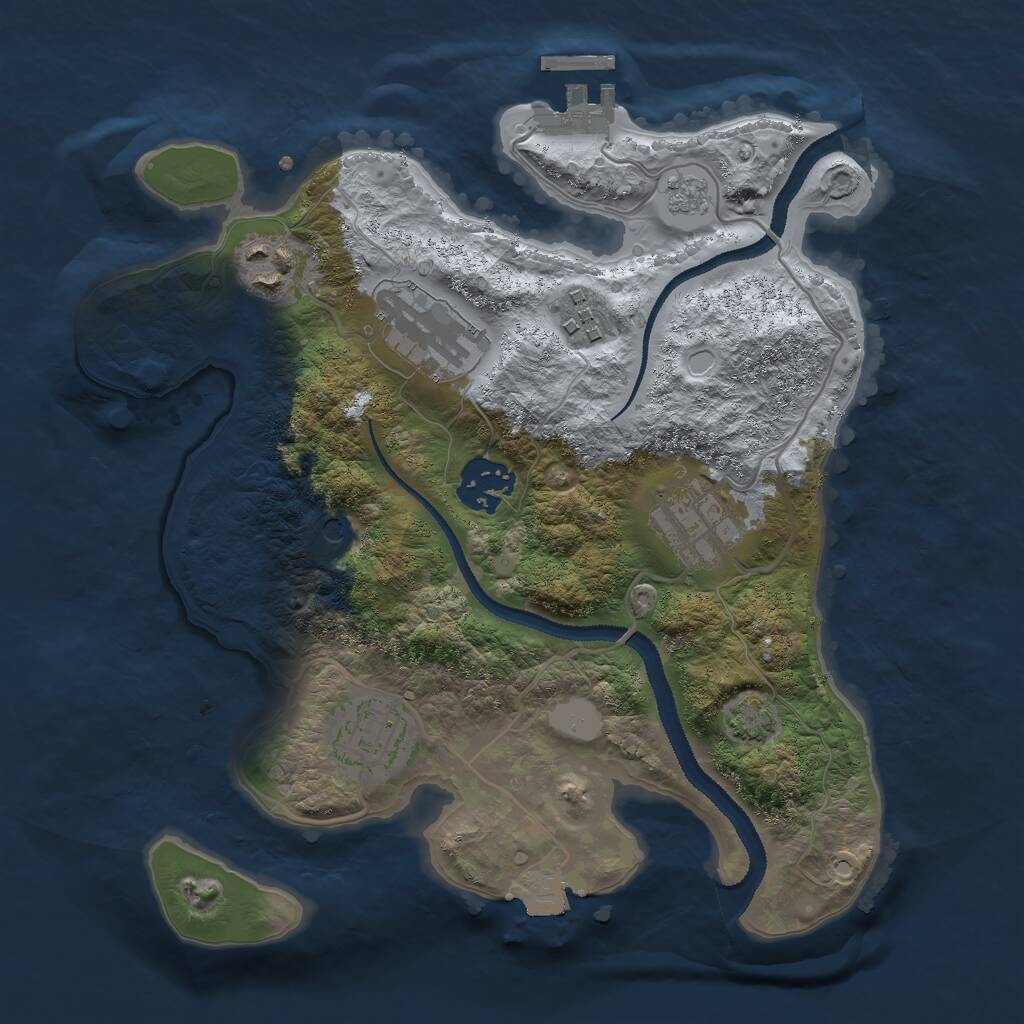 Rust Map: Procedural Map, Size: 2800, Seed: 969, 11 Monuments