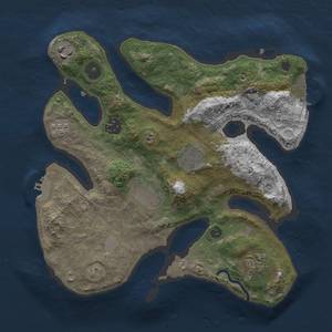 Thumbnail Rust Map: Procedural Map, Size: 3000, Seed: 2034444171, 14 Monuments