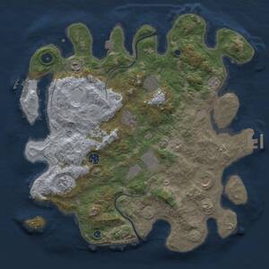 Thumbnail Rust Map: Procedural Map, Size: 3750, Seed: 1846506704, 14 Monuments