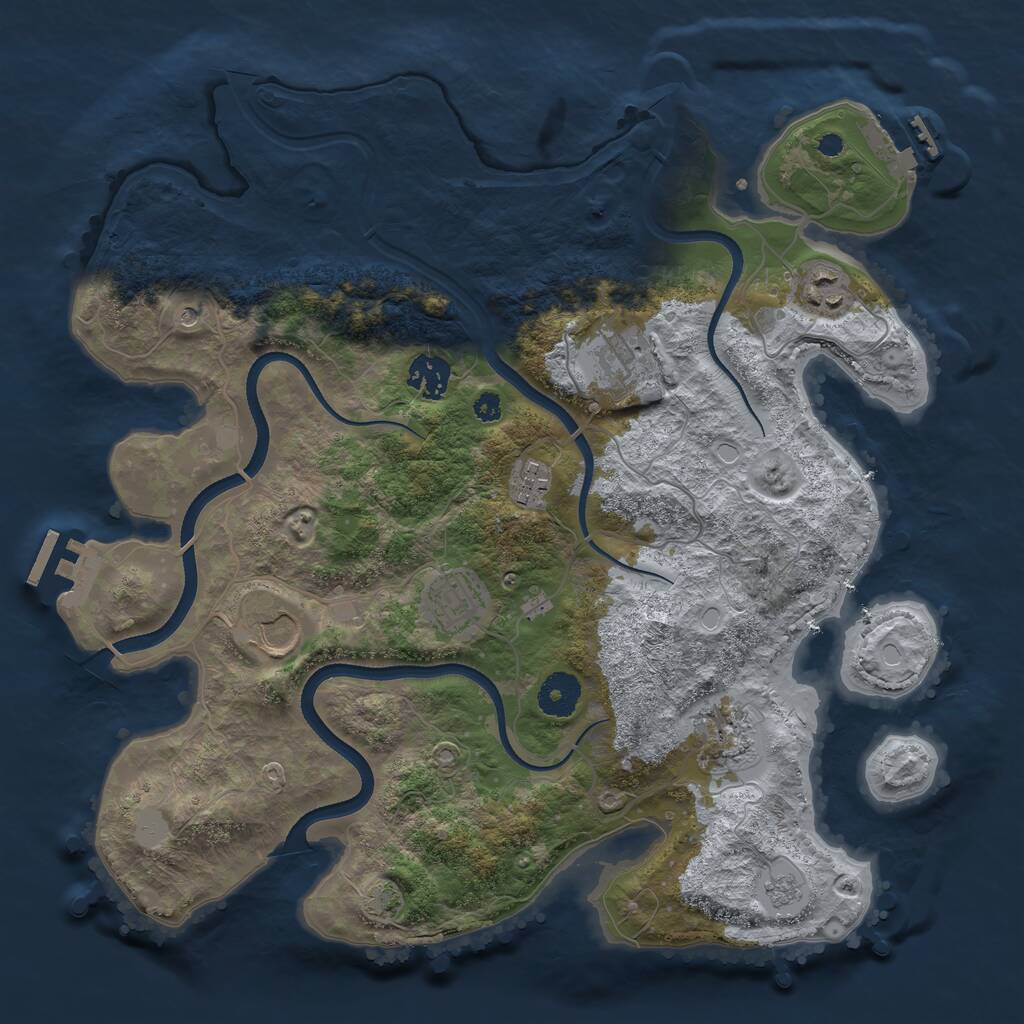 Rust Map: Procedural Map, Size: 3550, Seed: 164235, 13 Monuments