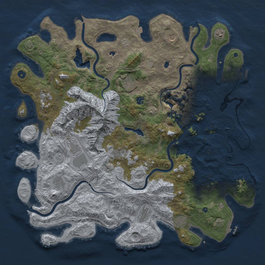 Rust Map: Procedural Map, Size: 5000, Seed: 19822707, 17 Monuments