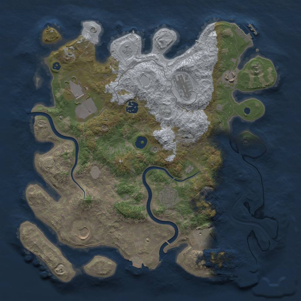 Rust Map: Procedural Map, Size: 3700, Seed: 60316227, 14 Monuments
