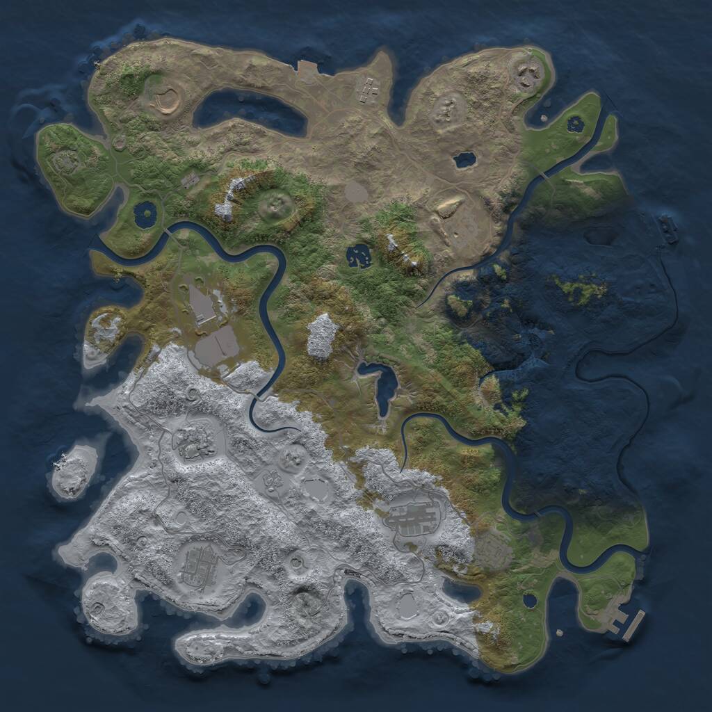 Rust Map: Procedural Map, Size: 4200, Seed: 118377237, 16 Monuments