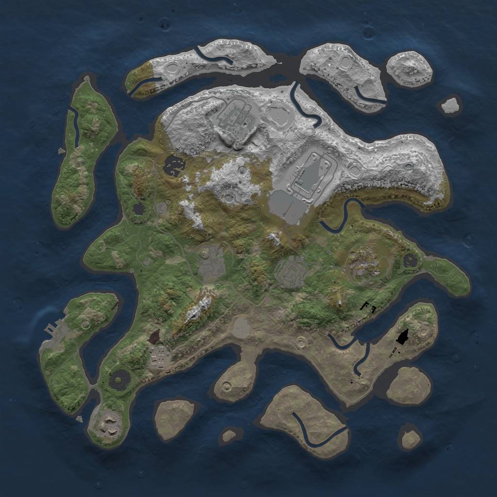Rust Map: Procedural Map, Size: 3500, Seed: 974323729, 15 Monuments