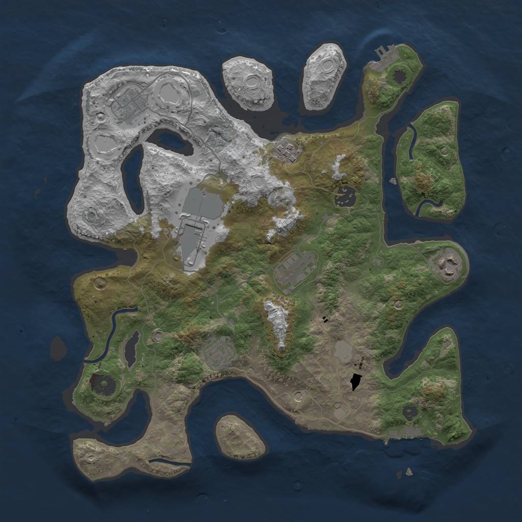 Rust Map: Procedural Map, Size: 3550, Seed: 425600, 15 Monuments