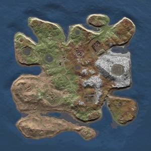Thumbnail Rust Map: Procedural Map, Size: 3000, Seed: 313, 10 Monuments