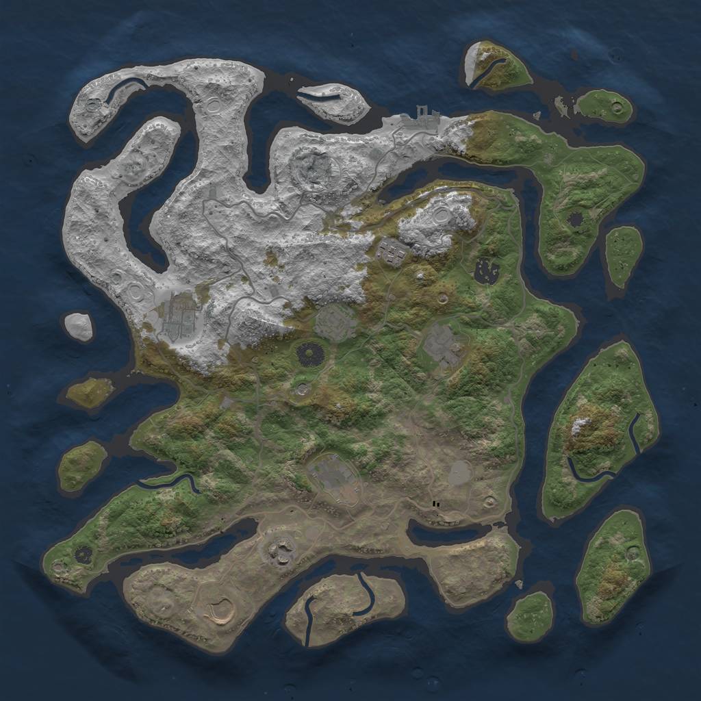 Rust Map: Procedural Map, Size: 4000, Seed: 603422, 15 Monuments