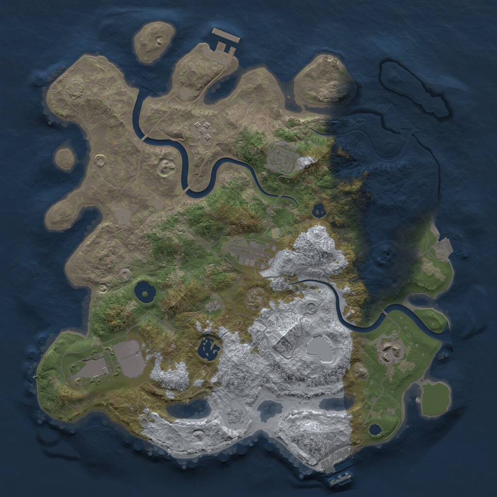 Rust Map: Procedural Map, Size: 3500, Seed: 78945, 12 Monuments