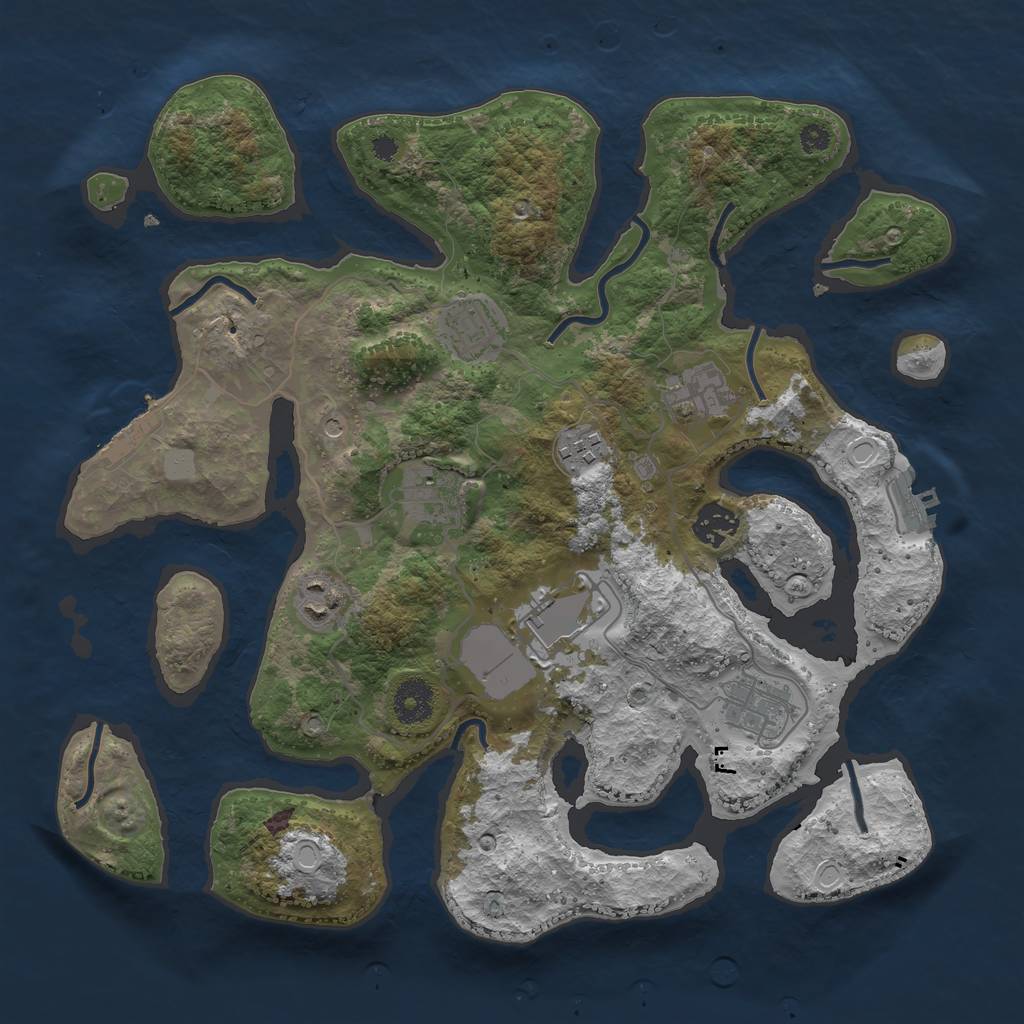 Rust Map: Procedural Map, Size: 3550, Seed: 217291, 16 Monuments