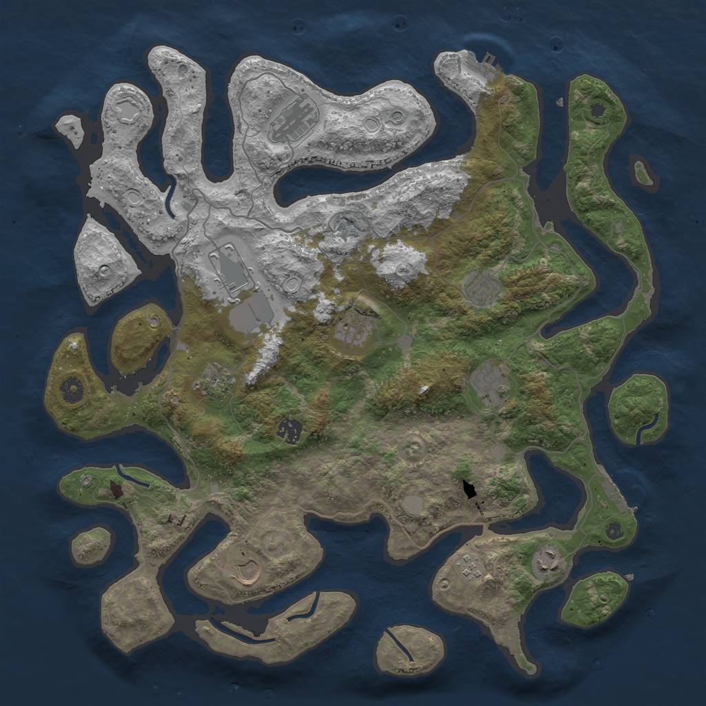 Rust Map: Procedural Map, Size: 4200, Seed: 1029900, 18 Monuments