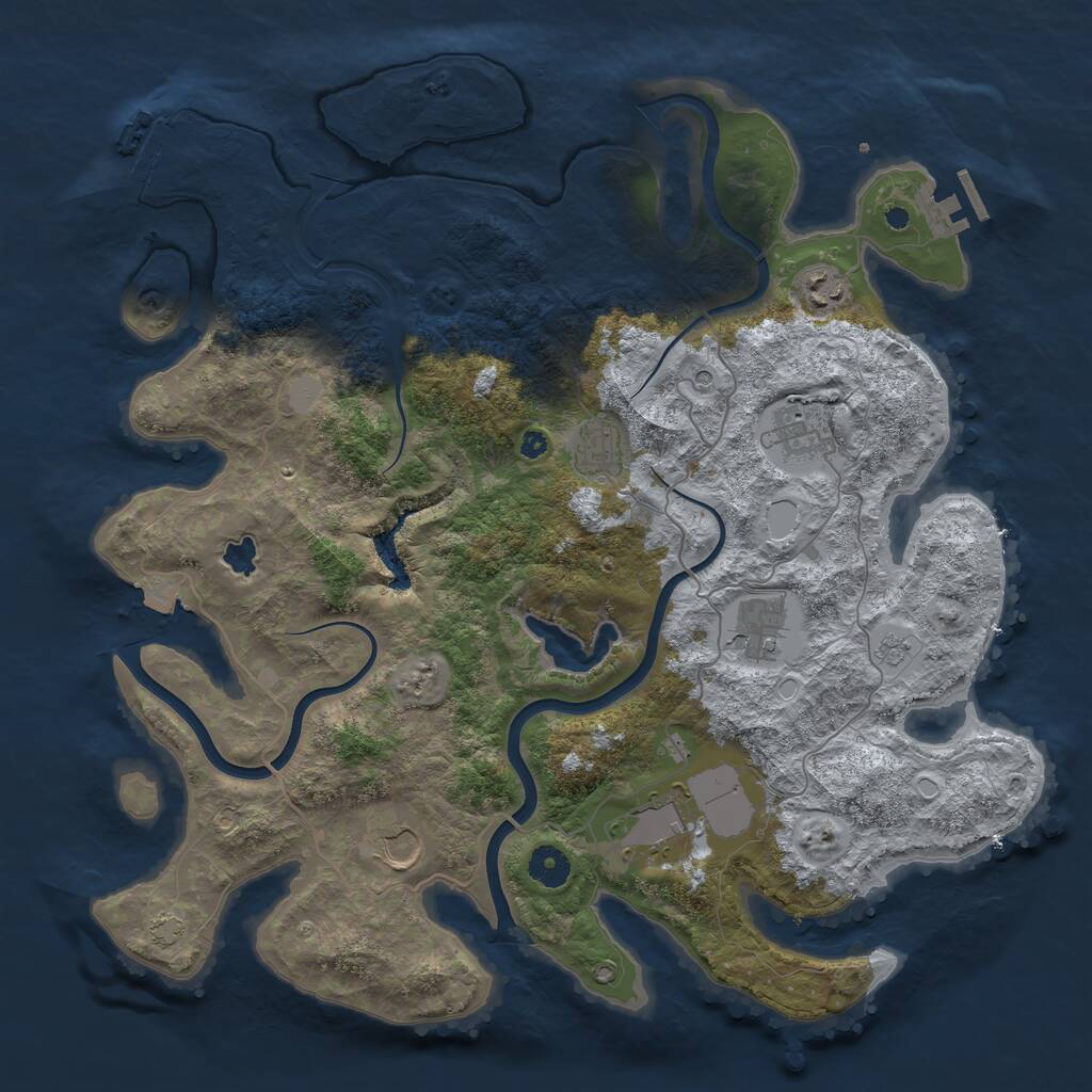 Rust Map: Procedural Map, Size: 4000, Seed: 814754, 12 Monuments