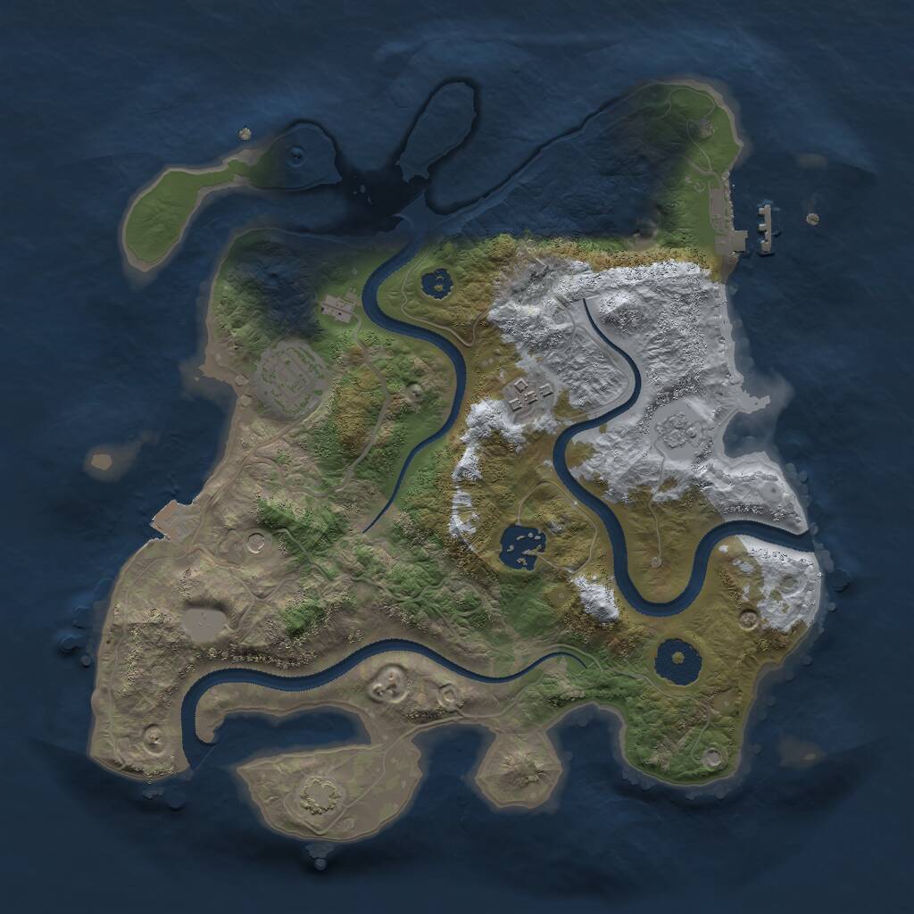 Rust Map: Procedural Map, Size: 3000, Seed: 1363392312, 8 Monuments