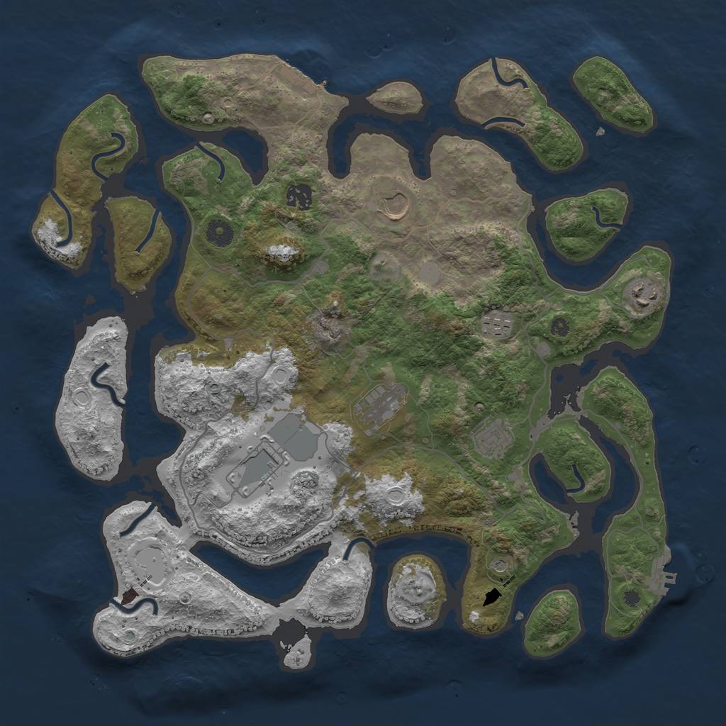 Rust Map: Procedural Map, Size: 4000, Seed: 849304, 15 Monuments