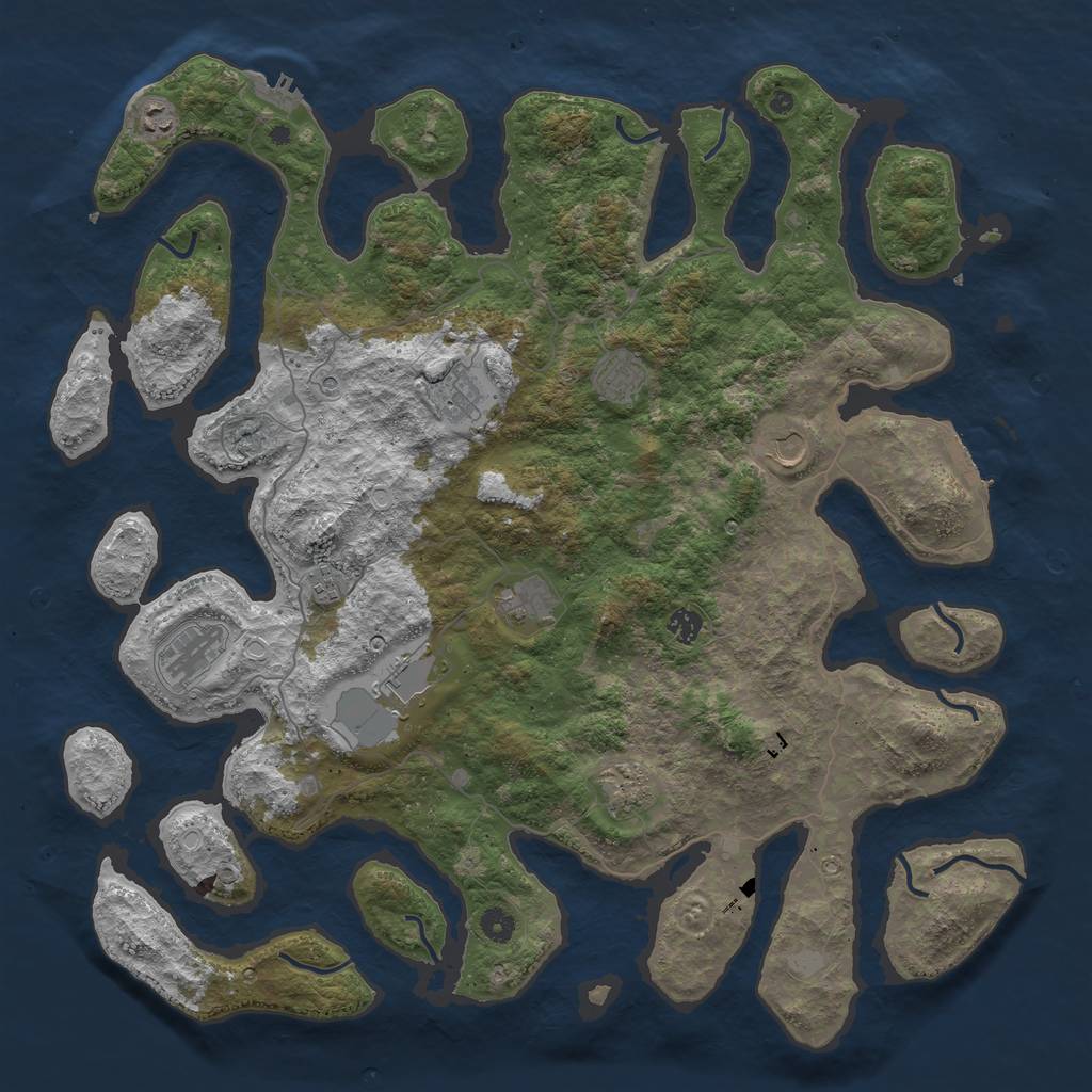 Rust Map: Procedural Map, Size: 4750, Seed: 58542395, 18 Monuments
