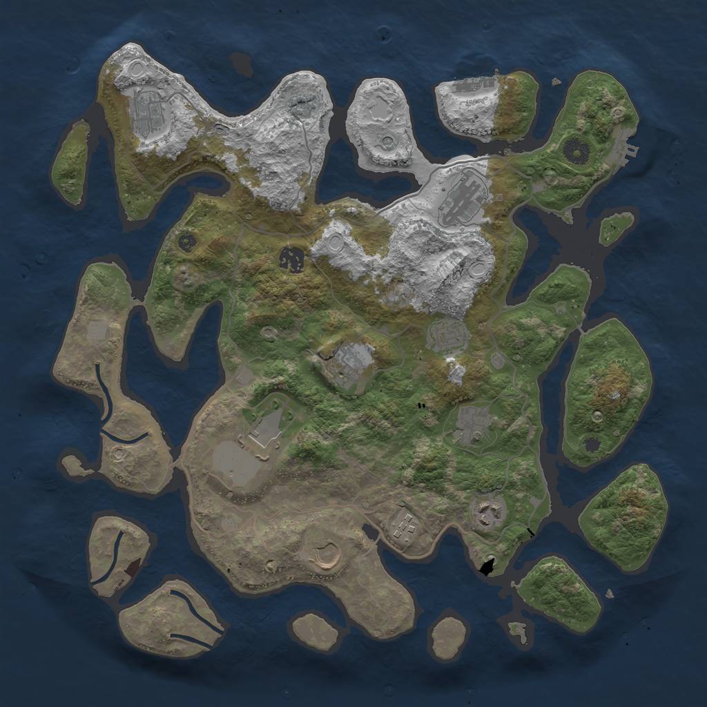 Rust Map: Procedural Map, Size: 4000, Seed: 65468, 18 Monuments